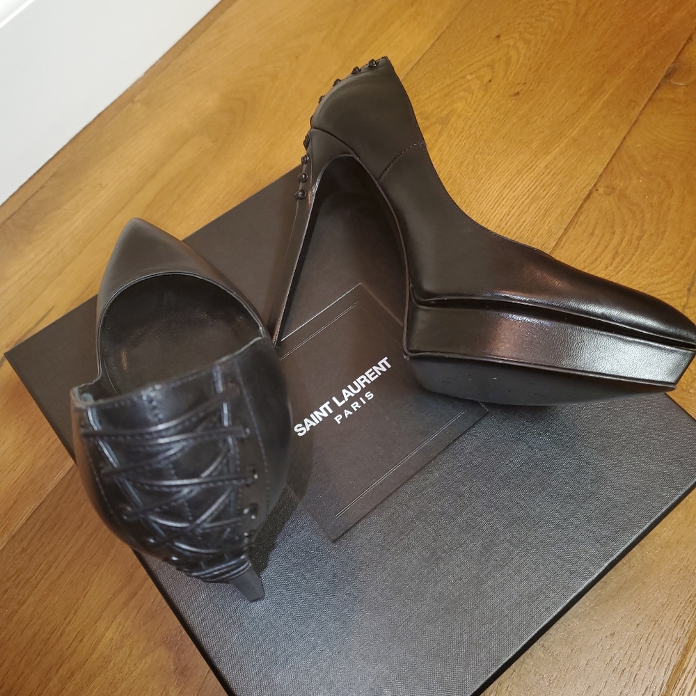 HOT🔥🔥🔥 Ives Saint Laurent Leather Heels - Picture 4 of 6